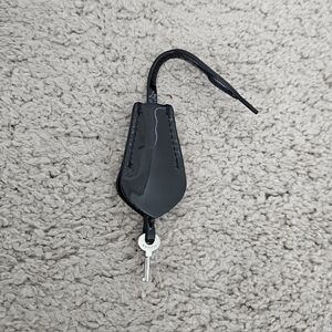 Coach Black Leather Bag Charm with Silver Key - FREE WITH PURCHASE OVER $150